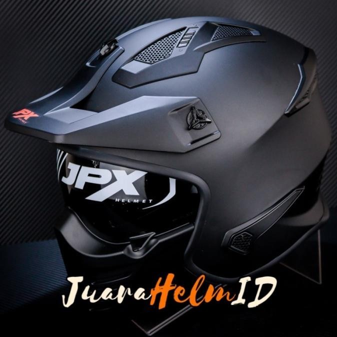 JPX HELM MX726R SOLID / BLACK DOFF / MX726 R CROSSOVER MX 726R