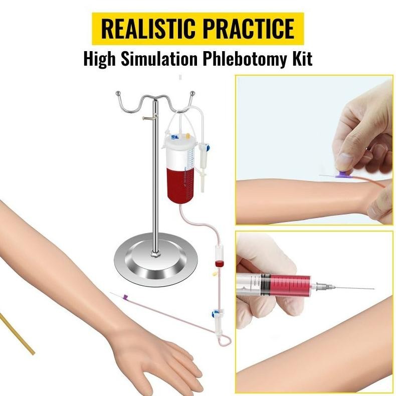 Sedia Set Manekin Lengan Infus Silikon Manekin Phantom Alat Peraga