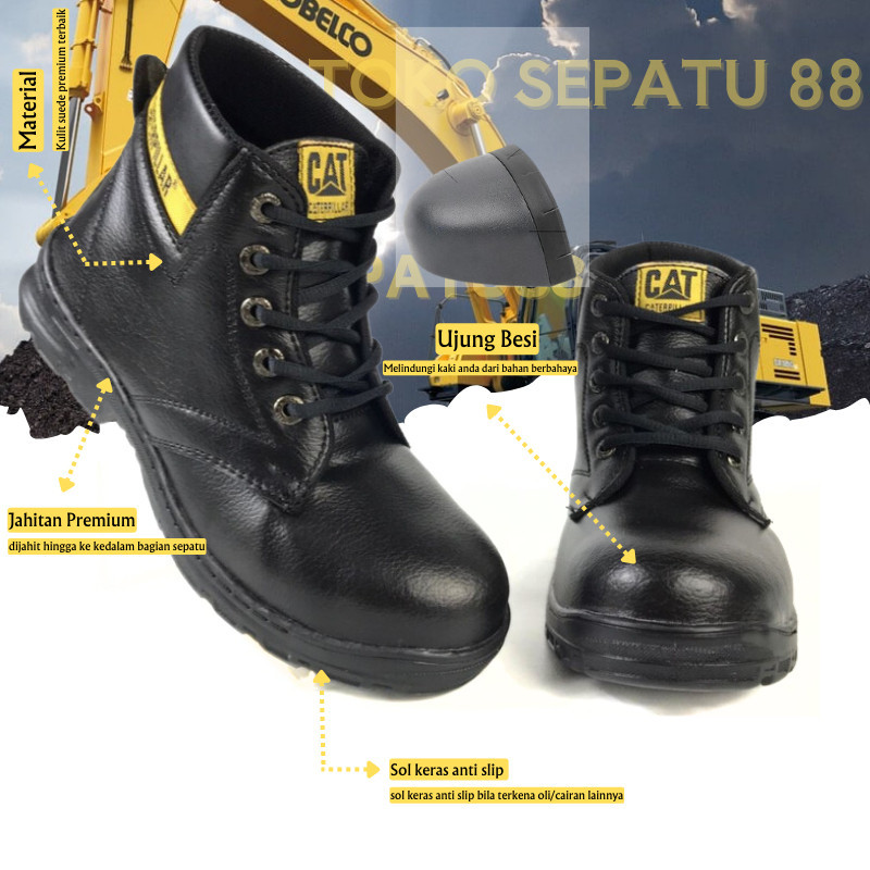 Promo Mega Sale 5.5 // Sepatu Safety Proyek Ujung Besi Original Caterpillar - Safety Shoes Boots