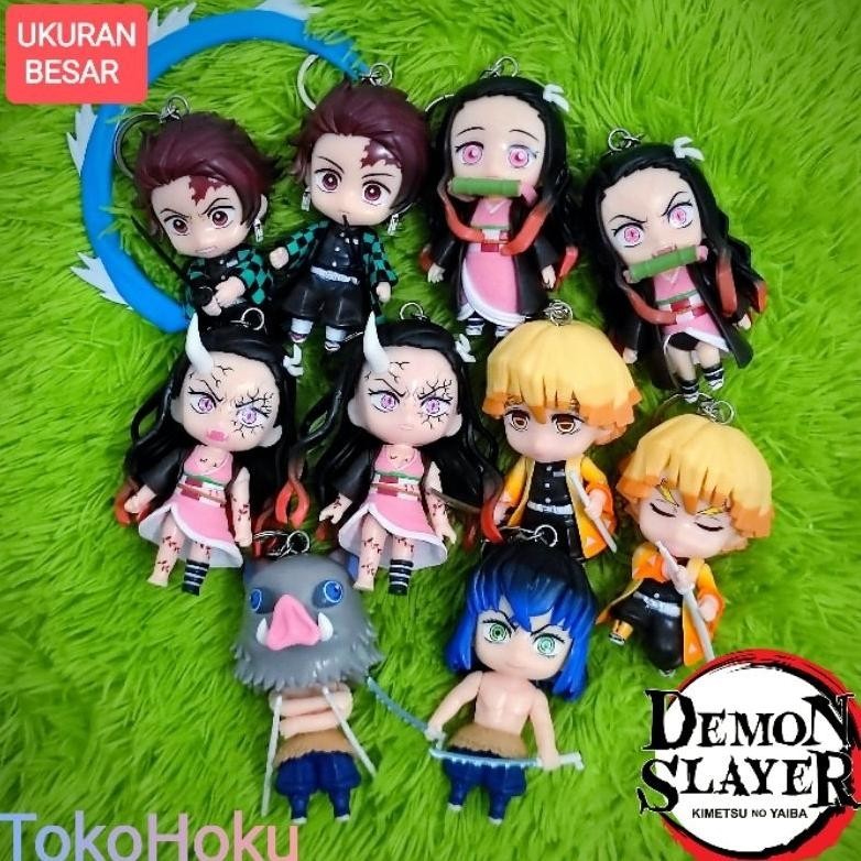 CR - Gantungan Kunci Kimetsu no Yaiba Demon Slayer Action Figure Nezuko Keychain TERLARIS