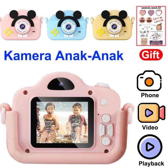 Mini Anak Kamera Lucu 1P Dual Kamera Selfie 2. Inch Hd Layar Kamera