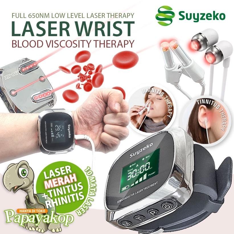 PROMOO JAM LASER TERAPI DARAH & JANTUNG SUYZEKO 10 MATA LASER MERAH 650NM  REKOMENDASI DOKTER DR + A