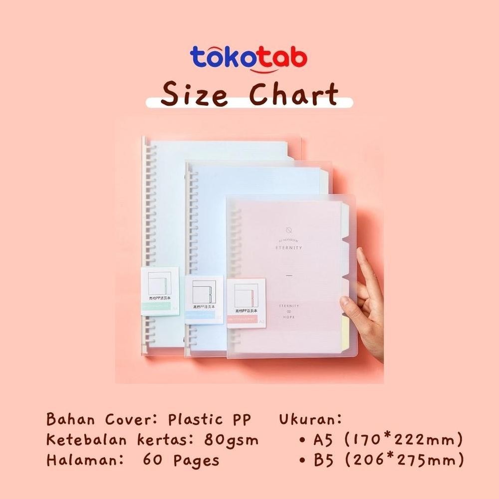 

er-90 Tokotab - B5 A5 Binder Loose Leaf Binder Ring Notebook Detachable PP Loose Leaf Notebook Premium