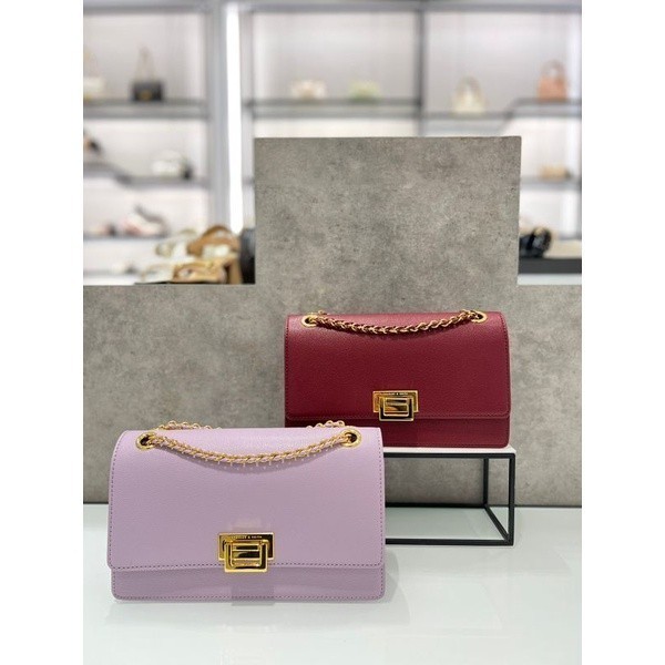 #2-20840487-11 Chain Shoulder - Jast[p] CK ORIGINAL COUNTER FRONT FLAP METALLIC ACCENT LILAC RED BUR