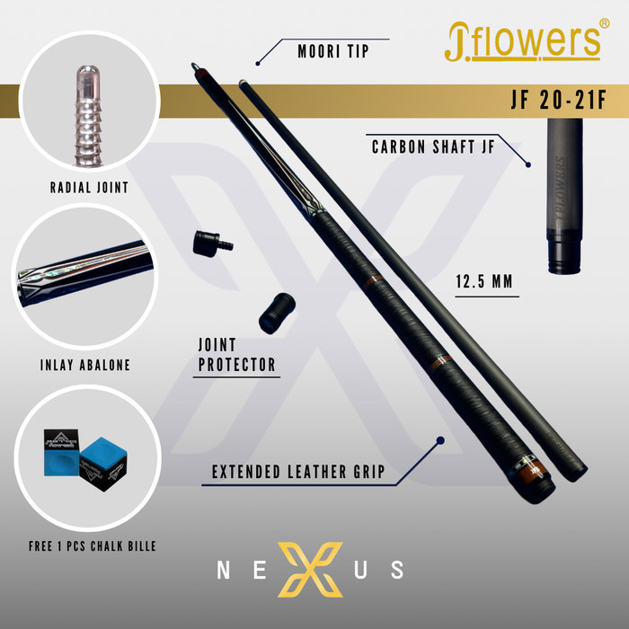 STICK BILLIARDS JFLOWERS JF20 -21F CUE PLAY STIK BILLIARD 12,4MM