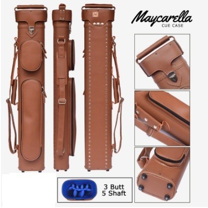 MAYCARELLA CUE CASE ( TAS BILLIARD ) 3 BUTT 5 SHAFT - BROWN / COKLAT