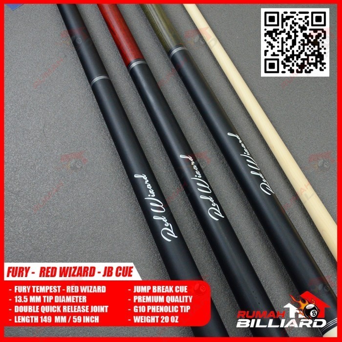 STICK BILLIARD - BILLIARD CUE - FURY RED WIZARD - JUMP BREAK CUE SRUA