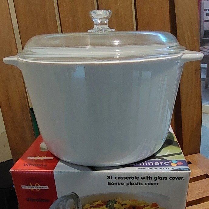 Panci Kaca Luminarc Vitro Casserole 3 Liter/ Panci Kaca Kompor Gas