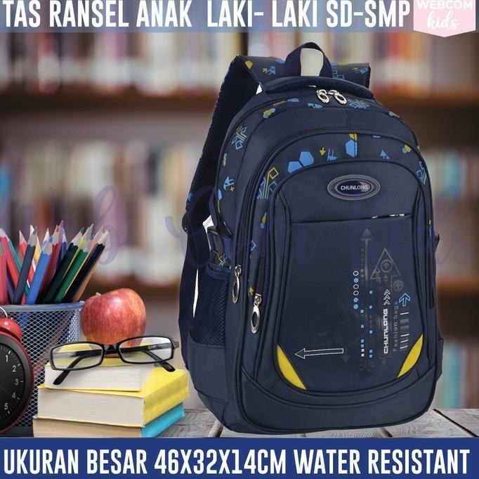 Tas Ransel Anak - Tas Anak Laki Laki - Tas Sekolah Anak SD - Biru Tua