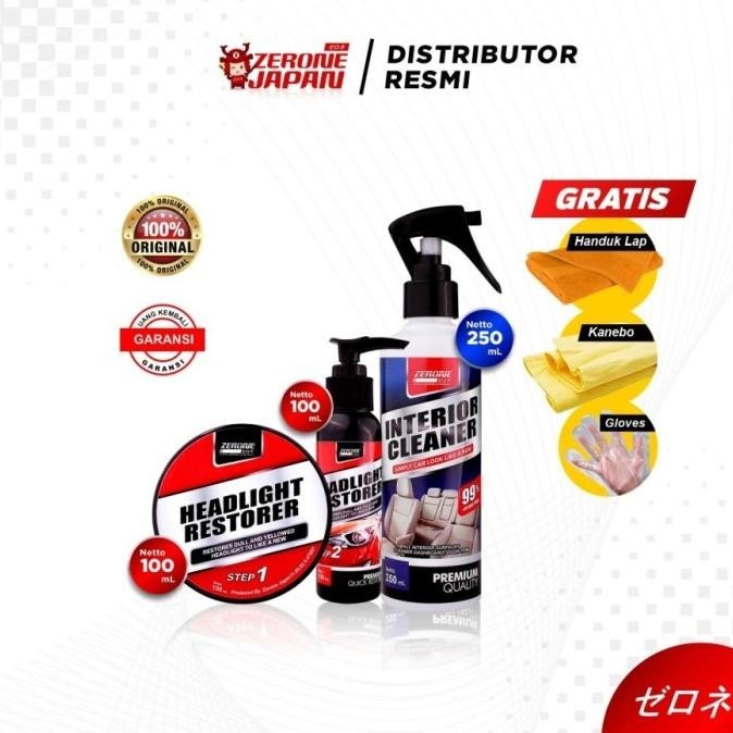 Zerone Pengkilat Kaca Headlamp Mobil dan Pembersih Interior Cleaner