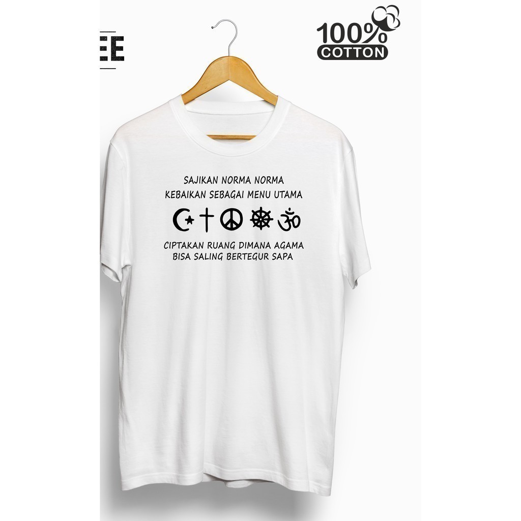 Kaos T Shirt Pria Pluralisme Gus Dur Damai