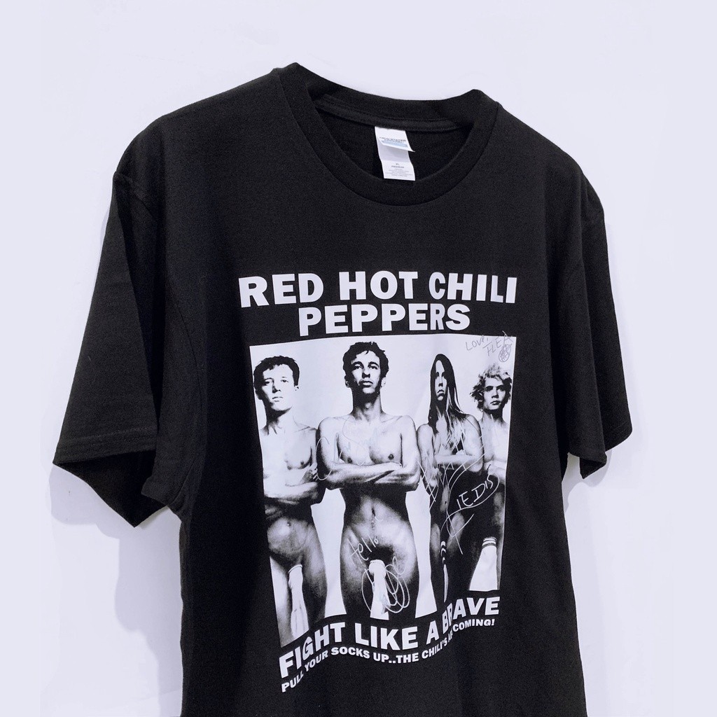 Kaos T Shirt Pria Rhcp Band Red Hot Chili Peppers Fight Like A Brave Rhcp