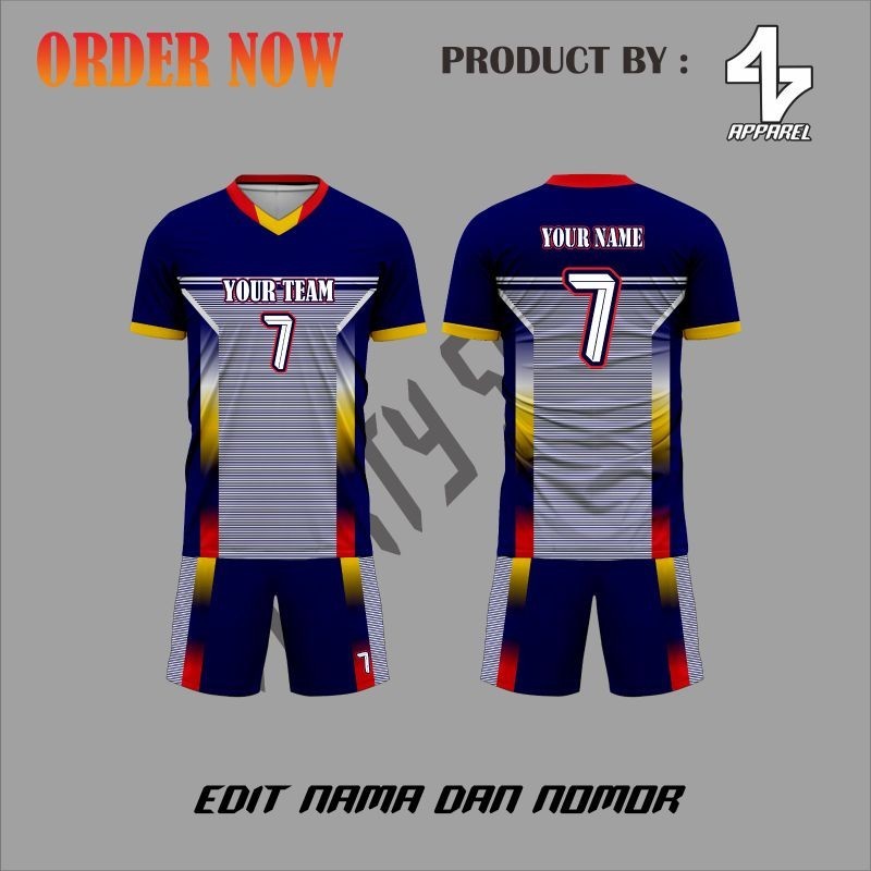 Jersey Set Voli Pria Wanita Full Printing, bisa custom nama tim, logo, satuan dan cod