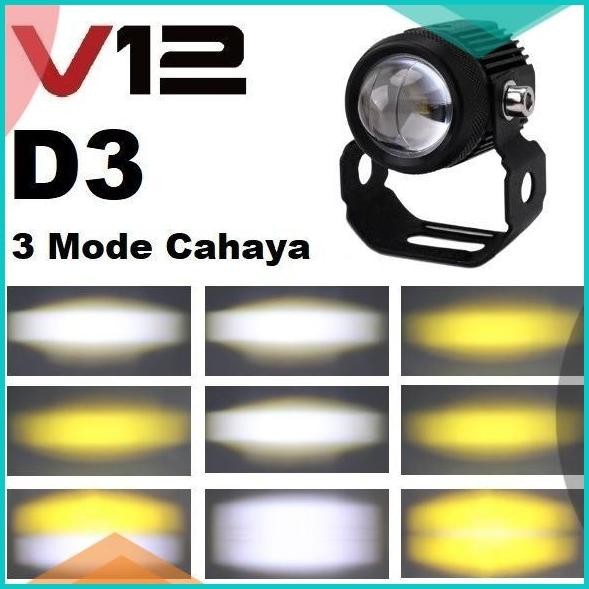 Lampu Sorot Tembak Laser Gun Mini LED V12 D2 D3 Motor Mobil Lasergun 1