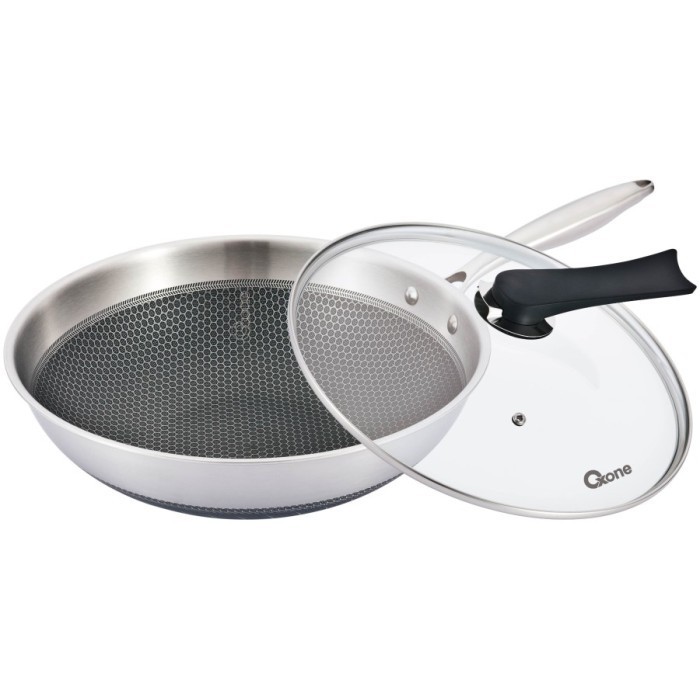 Oxone Honeycomb Wajan Wok Pan Anti Lengket Stainless Steel