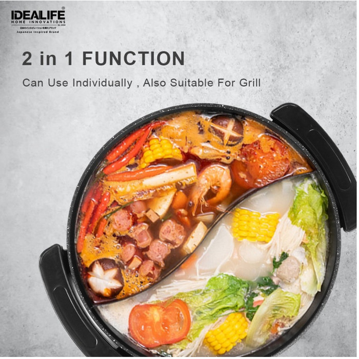 Idealife Electric Grill Shabu Panci Shabu Shabu Listrik Il-116A