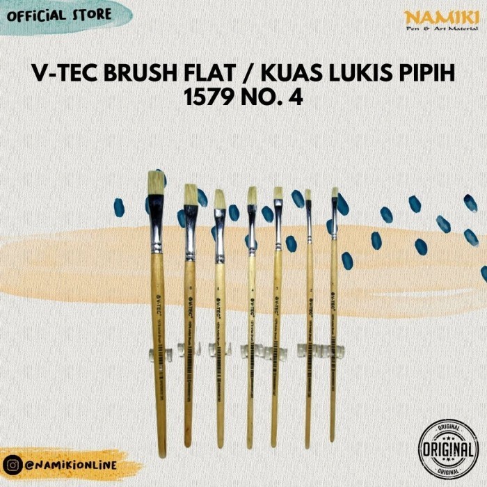 

V-tec Brush Flat / Kuas Lukis Pipih 1579 no. 4