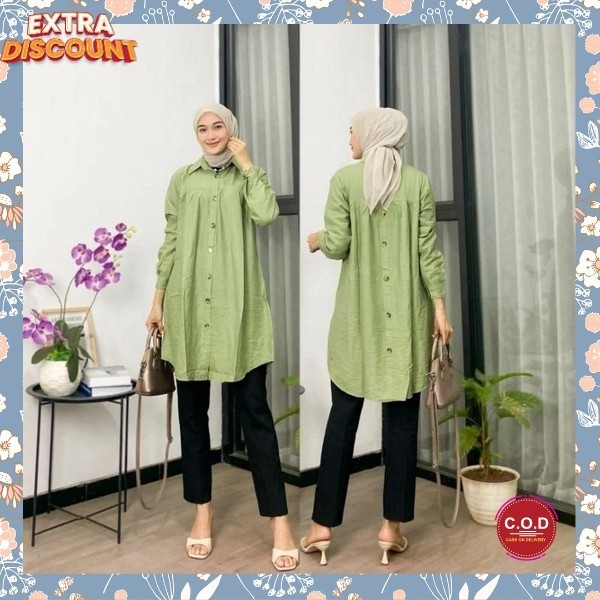 Tunik Wanita Terbaru 2024 Atasan Modis Tunic Basic Pakaian Cewek Atasan Tunk Modern Korean Style Tun
