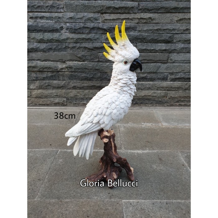 PATUNG PAJANGAN BURUNG KAKAK TUA PUTIH / KAKATUA BIRD