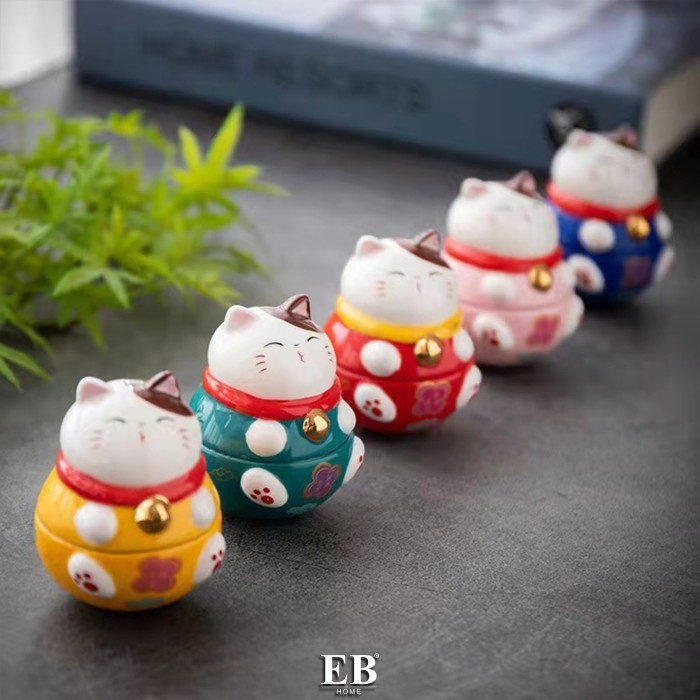 PATUNG HOKI KUCING IMLEK CINA / LUCKY CAT FIGURINE 737/1-5