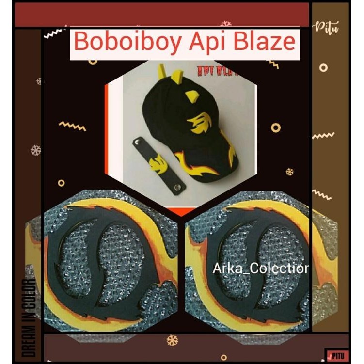 Boboiboy Api Blaze (Topi + Gelang + 2Cakra)
