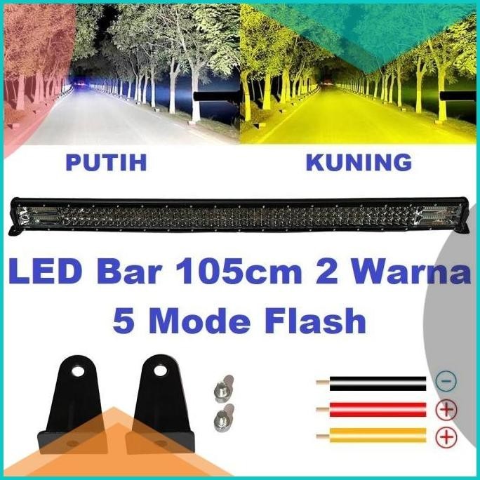 Lampu Tembak Sorot LED Bar Mobil 2 Warna Flash 100cm 105cm 1 Meter 13m