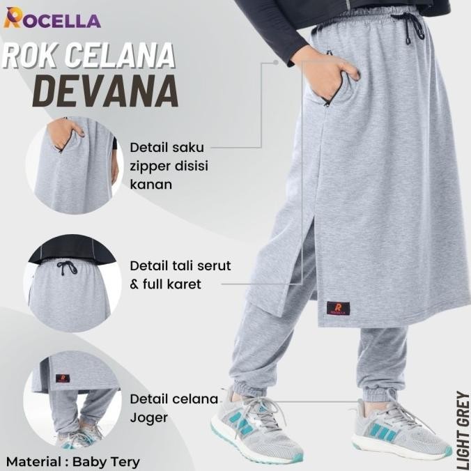 Rok Celana Olahraga Wanita Muslimah Senam Sepeda Joging Devana Rocella