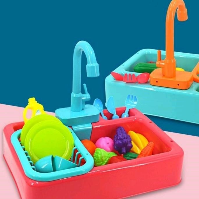Mainan Anak Cuci Piring Dishwashing Sink, Wastafel Cuci Piring