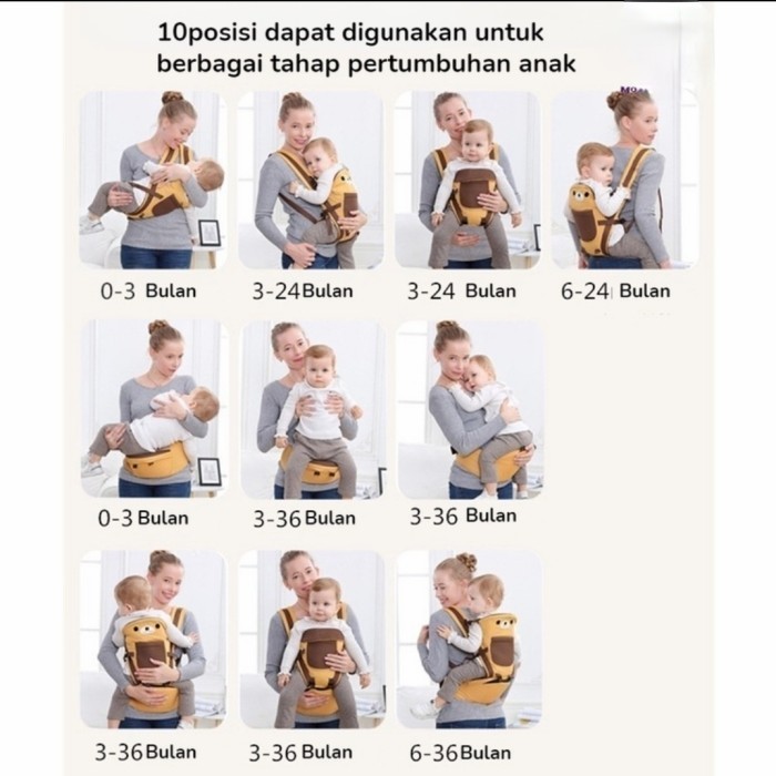 Gendongan Bayi 10 In 1 / Baby Hipseat / Gendongan Bayi Multifungsi