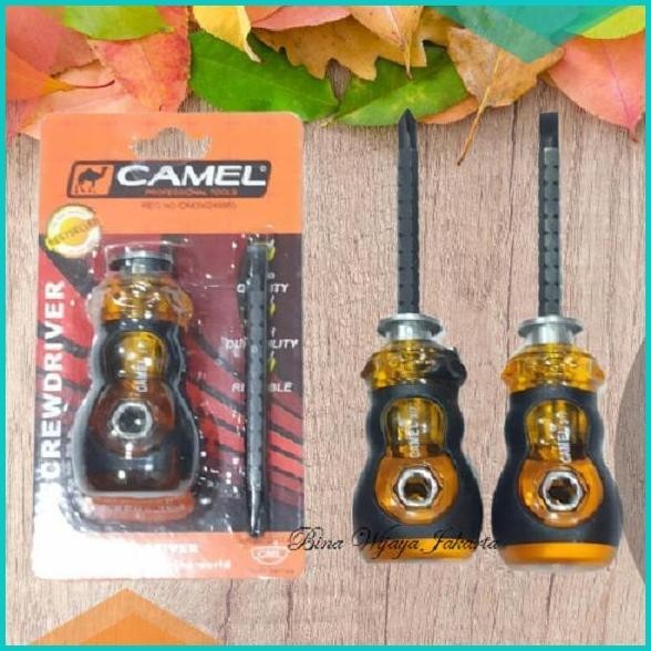 Obeng Bolak Balik Mini CAMEL Obeng Cebol Obeng Pendek Obeng BB Magnet