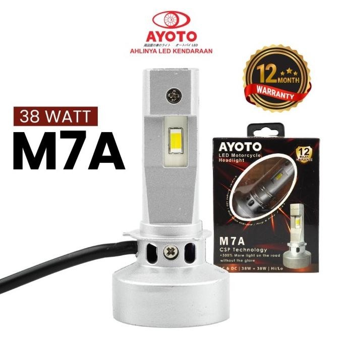Lampu LED Motor Matic Bebek AYOTO M7A Hi Low AC DC Watt 38+38