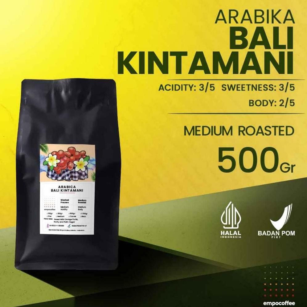 

Biji Kopi Bubuk Arabika Bali Kintamani Arabica Coffee Roasted Bean Coffe Roast Beans 500 Gram P19A