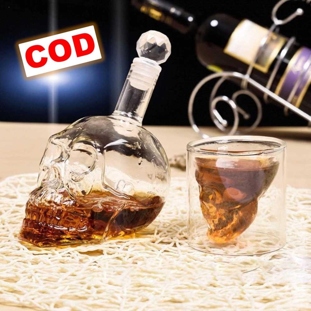 Botol Kaca Minuman Model Tengkorak Crystal Skull Vodka Bottle 750ml