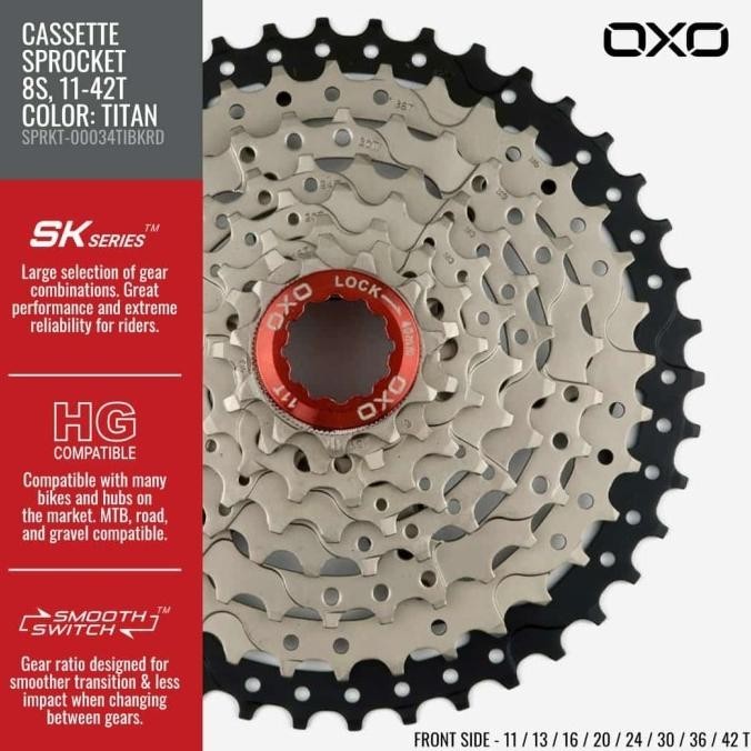 Sprocket Slop Cassette Oxo 8 Speed 11-42T