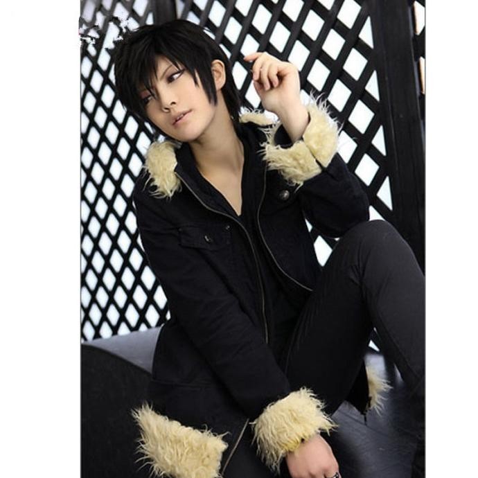 Wig Hitam Cosplay Pria Pendek