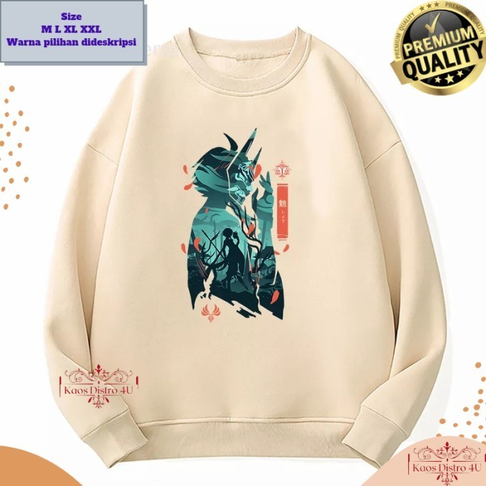 Sweater Crewne Hoodie Xiao Genshin Impact
