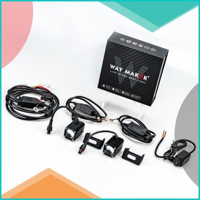 Lampu Foglamp Laser Tembak Way Maker Mini Driving Light Garansi - univ