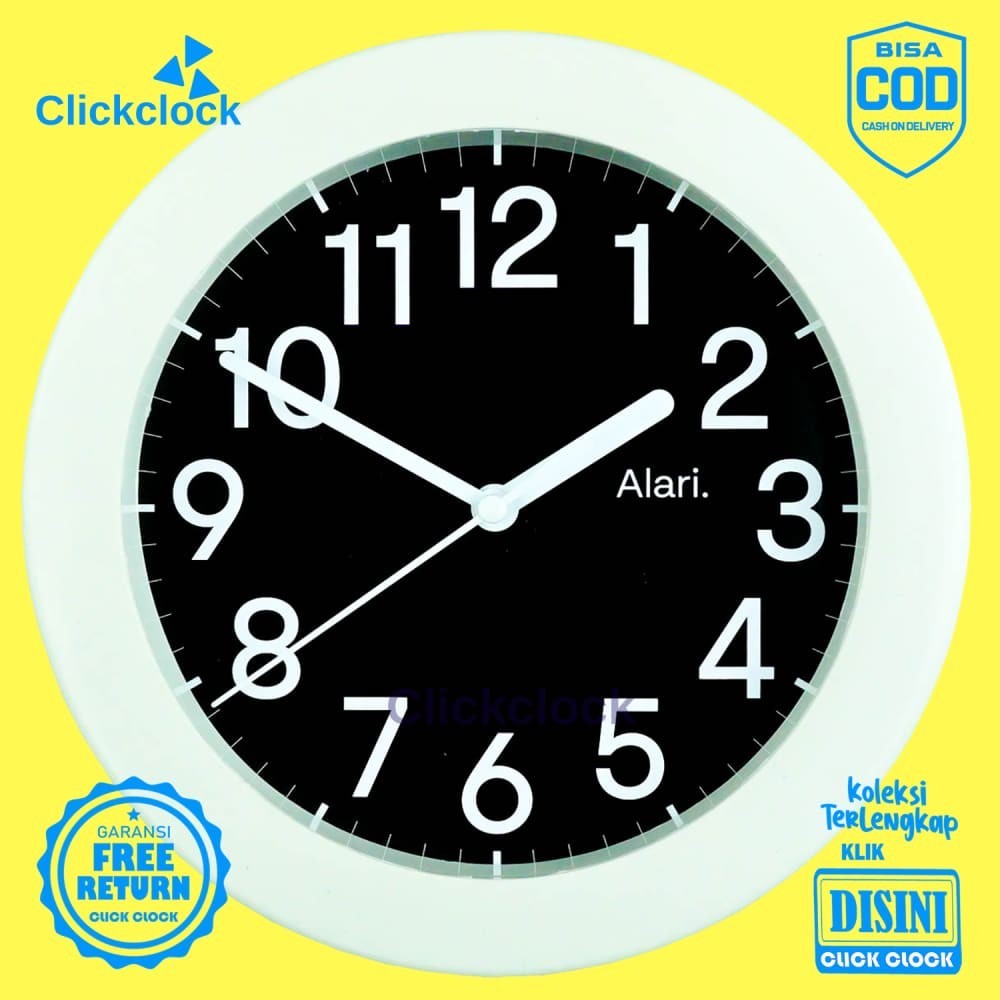 Jam Dinding Quartz Minimalis Hitam AL1113-805 Besar Hiasan Dinding Unik