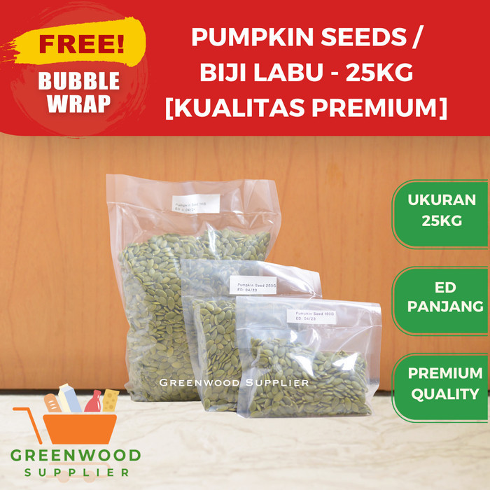 

Brom [Per Zak] Pumpkin Seed / Biji Labu - 25Kg [Gojek Grab]