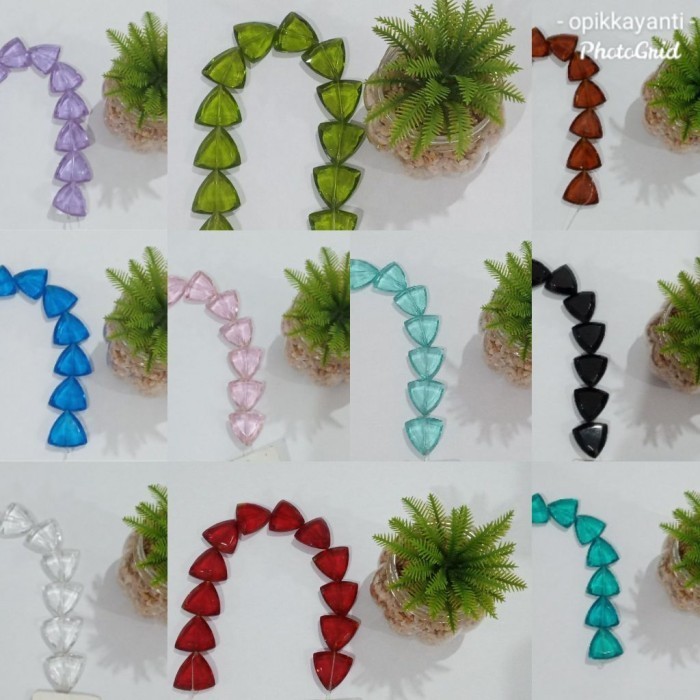 

best seller] MANIK-MANIK KACA SEGITIGA/TRIANGLE GLASS BEADS