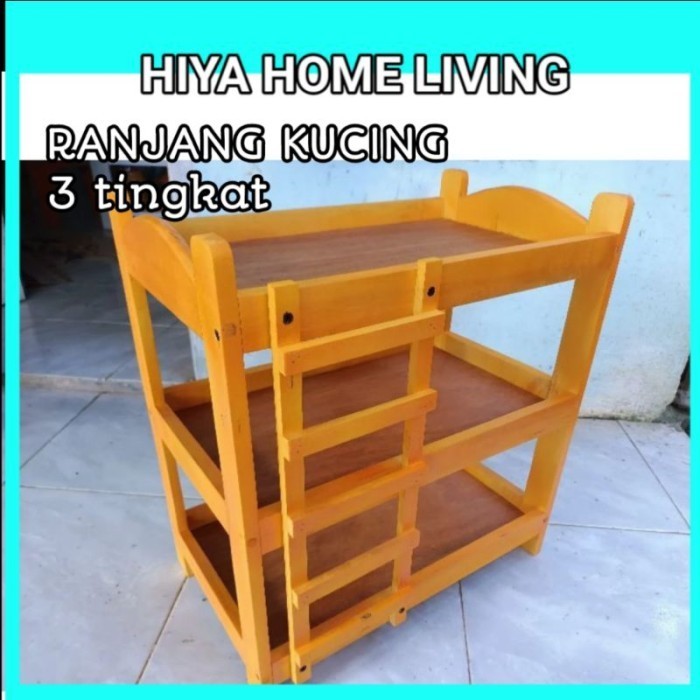 TEMPAT TIDUR KUCING KAYU 3 TINGKAT