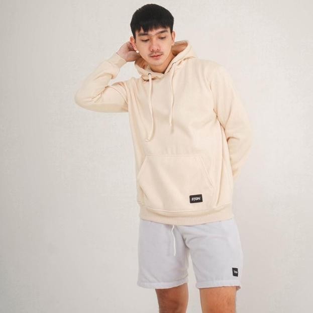 Hoodie Distro Pria Keren Pullover Fleece Cream