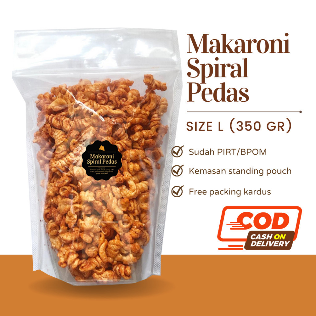 

[DELISH SNACKS] Makaroni Spiral Pedas (L) 350gr / Snack Cemilan Camilan Makroni Pedes Gurih