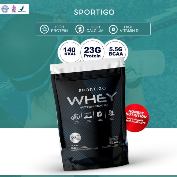 Sportigo Whey Protein 1Kg High Protein - Plain