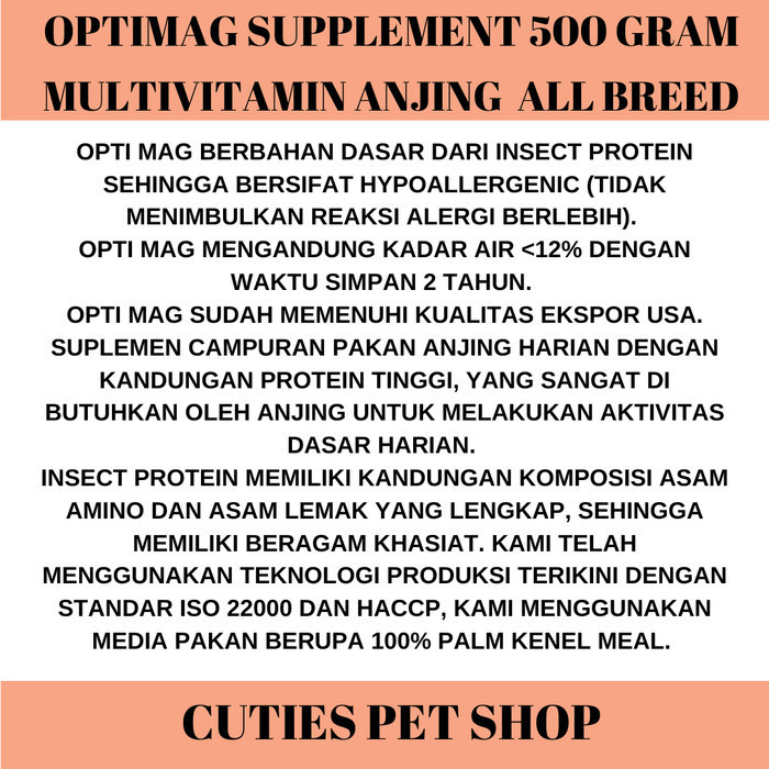 Optimag 500 Gram Multivitamin Suplemen Anjing / Healthy Dog Supplement