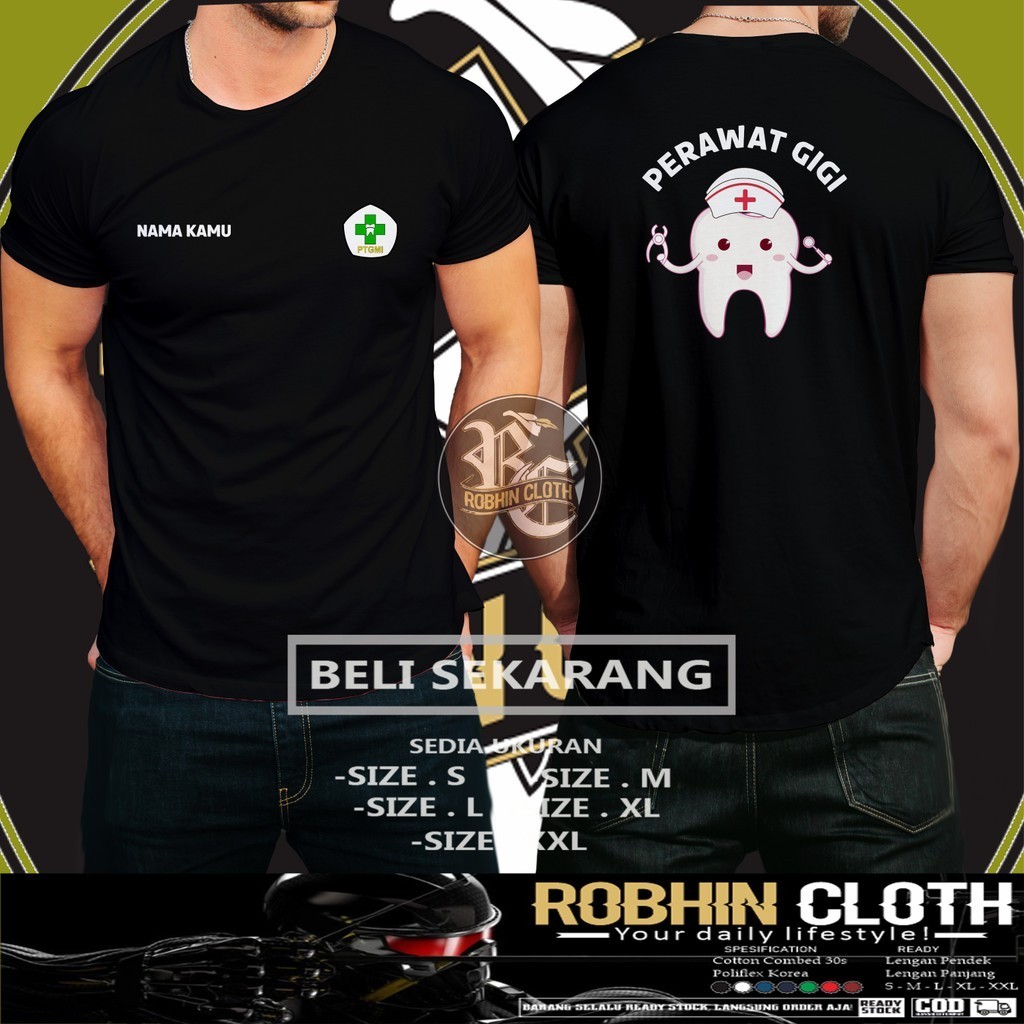 Kaos Baju Perawat Gigi PTGMI Logo Gratis Nama Kamu DB Kaos Distro