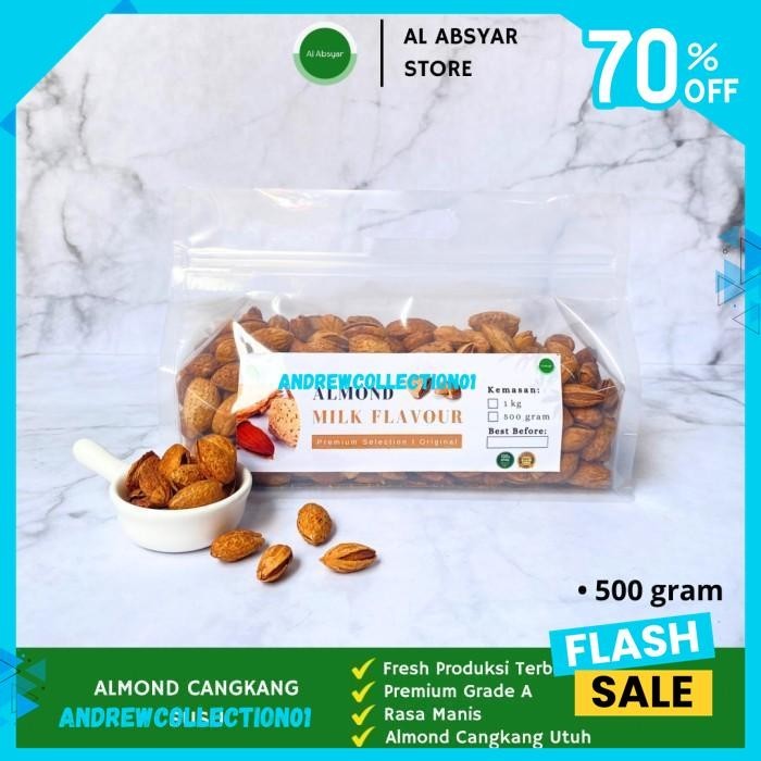 

ALMOND CANGKANG SUSU BUTTER MILK 1 KG ROASTED HEALTHY FOOD KURMA ALIF PRODUK PILIHAN