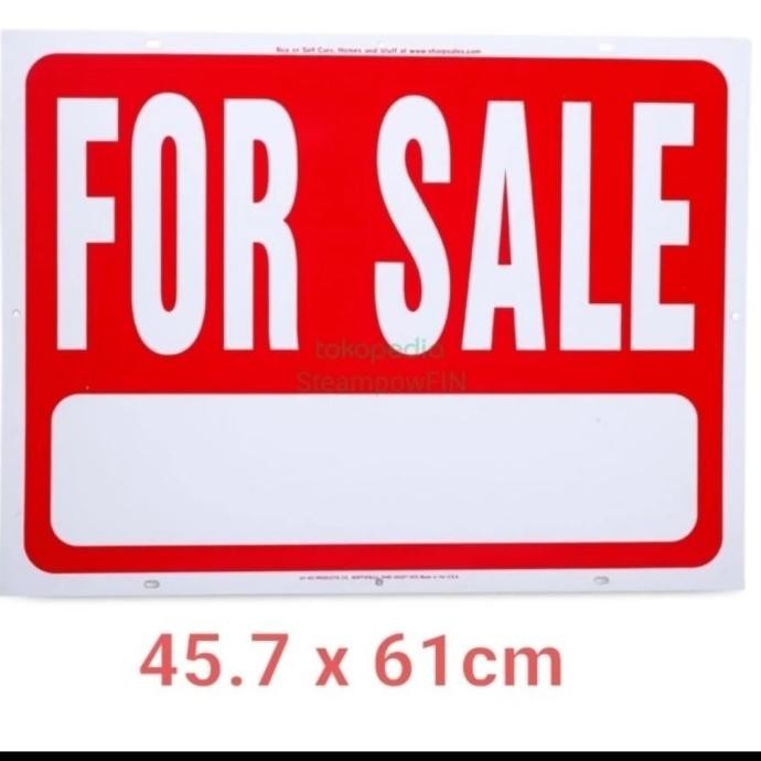 

Board Sign 'For Sale' Papan Petunjuk For Sale Aluminum 25X35Cm