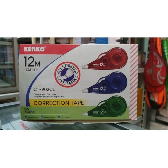 

[ Lusin ] Tipex Correction Pen Tape Kertas 12 Mm - Kenko Ct-902Cl