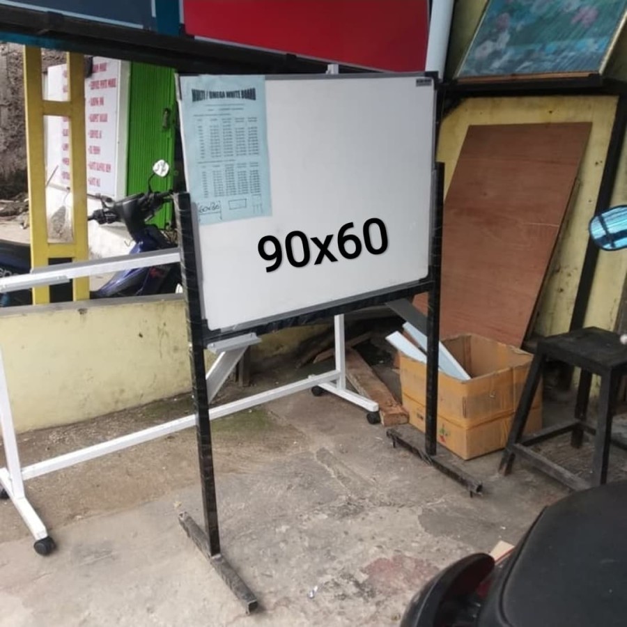 

White board 90x60 + kaki roda stand magnet - 1 face